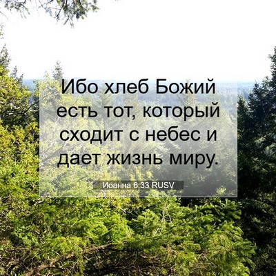 Picture 07 - Иоанна 6:33 RUSV - Ибо хлеб Божий есть тот, - Bible Verse Picture