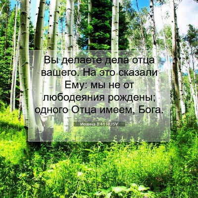 Picture 07 - Иоанна 8:41 RUSV - Вы делаете дела отца - Bible Verse Picture