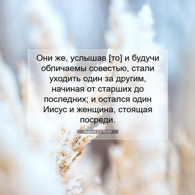 Picture 07 - Иоанна 8:9 RUSV - Они же, услышав [то] и - Bible Verse Picture