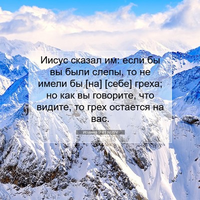 Picture 07 - Иоанна 9:41 RUSV - Иисус сказал им: если бы вы - Bible Verse Picture