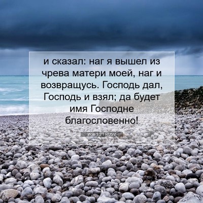Picture 07 - Иов 1:21 RUSV - и сказал: наг я вышел из - Bible Verse Picture