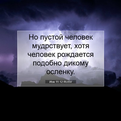 Picture 07 - Иов 11:12 RUSV - Но пустой человек - Bible Verse Picture