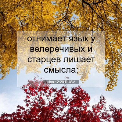 Picture 07 - Иов 12:20 RUSV - отнимает язык у - Bible Verse Picture