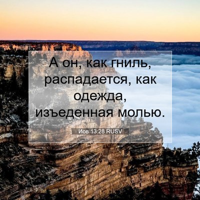 Picture 07 - Иов 13:28 RUSV - А он, как гниль, - Bible Verse Picture