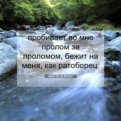 Picture 07 - Иов 16:14 RUSV - пробивает во мне пролом за - Bible Verse Picture