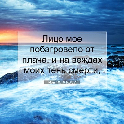 Picture 07 - Иов 16:16 RUSV - Лицо мое побагровело от - Bible Verse Picture