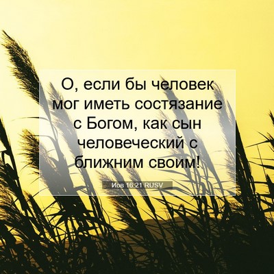 Picture 07 - Иов 16:21 RUSV - О, если бы человек мог - Bible Verse Picture