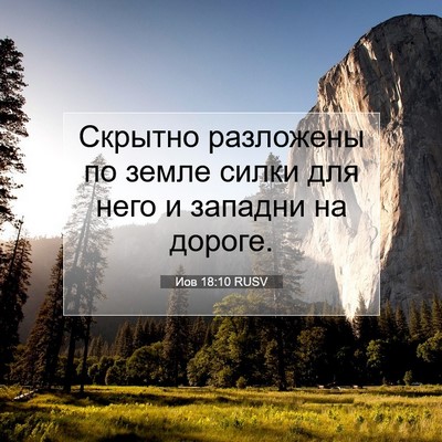Picture 07 - Иов 18:10 RUSV - Скрытно разложены по земле - Bible Verse Picture