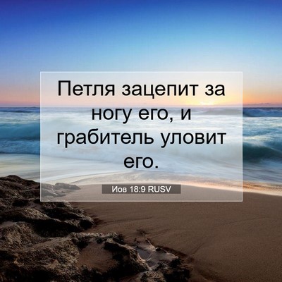 Picture 07 - Иов 18:9 RUSV - Петля зацепит за ногу его, - Bible Verse Picture