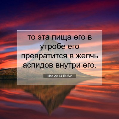 Picture 07 - Иов 20:14 RUSV - то эта пища его в утробе - Bible Verse Picture