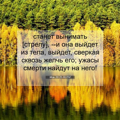 Picture 07 - Иов 20:25 RUSV - станет вынимать [стрелу], - Bible Verse Picture