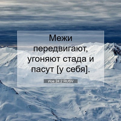 Picture 07 - Иов 24:2 RUSV - Межи передвигают, угоняют - Bible Verse Picture