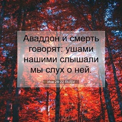 Picture 07 - Иов 28:22 RUSV - Аваддон и смерть говорят: - Bible Verse Picture
