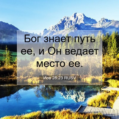 Picture 07 - Иов 28:23 RUSV - Бог знает путь ее, и Он - Bible Verse Picture