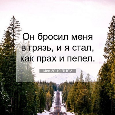 Picture 07 - Иов 30:19 RUSV - Он бросил меня в грязь, и я - Bible Verse Picture