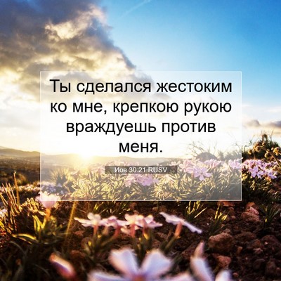 Picture 07 - Иов 30:21 RUSV - Ты сделался жестоким ко - Bible Verse Picture