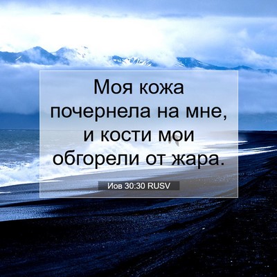 Picture 07 - Иов 30:30 RUSV - Моя кожа почернела на мне, - Bible Verse Picture