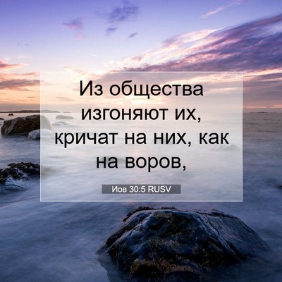 Picture 07 - Иов 30:5 RUSV - Из общества изгоняют их, - Bible Verse Picture
