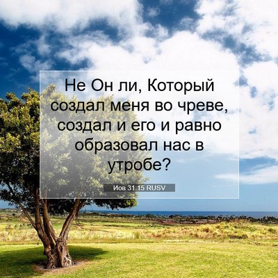 Picture 07 - Иов 31:15 RUSV - Не Он ли, Который создал - Bible Verse Picture
