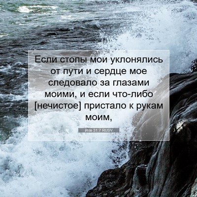 Picture 07 - Иов 31:7 RUSV - Если стопы мои уклонялись - Bible Verse Picture