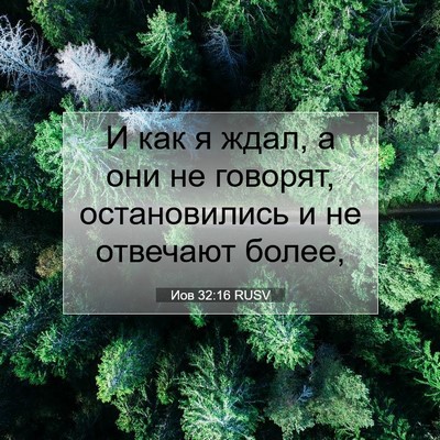 Picture 07 - Иов 32:16 RUSV - И как я ждал, а они не - Bible Verse Picture