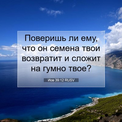Picture 07 - Иов 39:12 RUSV - Поверишь ли ему, что он - Bible Verse Picture