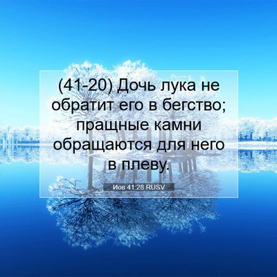 Picture 07 - Иов 41:28 RUSV - (41-20) Дочь лука не обратит - Bible Verse Picture
