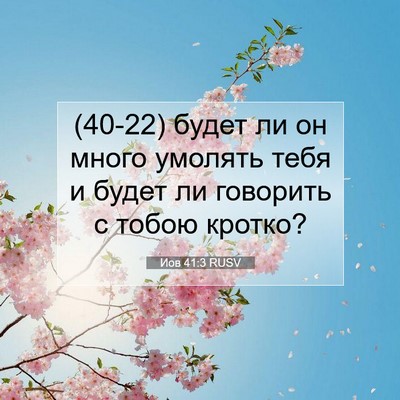 Picture 07 - Иов 41:3 RUSV - (40-22) будет ли он много - Bible Verse Picture
