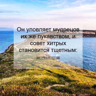 Picture 07 - Иов 5:13 RUSV - Он уловляет мудрецов их же - Bible Verse Picture
