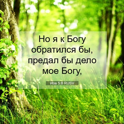 Picture 07 - Иов 5:8 RUSV - Но я к Богу обратился бы, - Bible Verse Picture