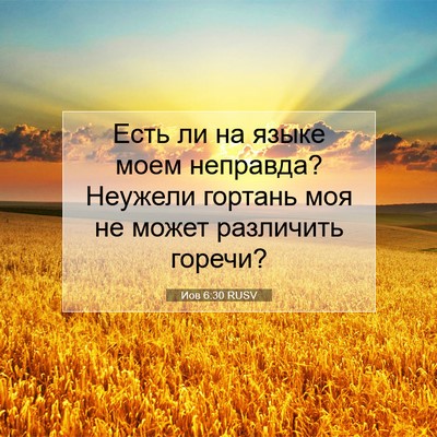 Picture 07 - Иов 6:30 RUSV - Есть ли на языке моем - Bible Verse Picture