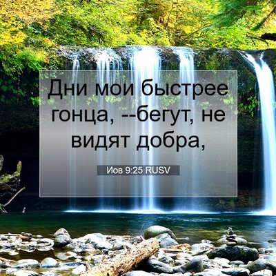 Picture 07 - Иов 9:25 RUSV - Дни мои быстрее гонца, - Bible Verse Picture