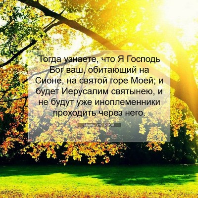 Picture 07 - Иоиль 3:17 RUSV - Тогда узнаете, что Я - Bible Verse Picture