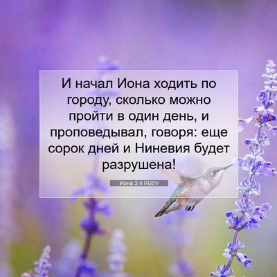 Picture 07 - Иона 3:4 RUSV - И начал Иона ходить по - Bible Verse Picture