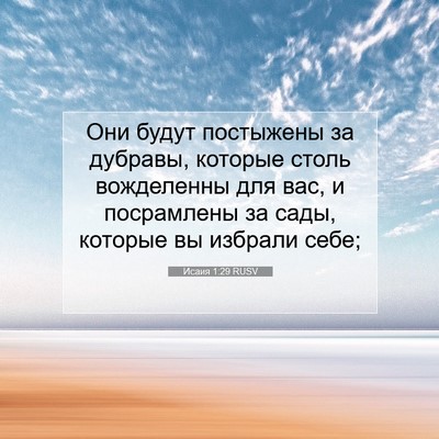 Picture 07 - Исаия 1:29 RUSV - Они будут постыжены за - Bible Verse Picture