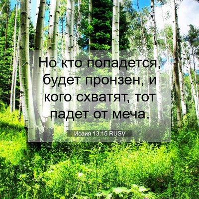 Picture 07 - Исаия 13:15 RUSV - Но кто попадется, будет - Bible Verse Picture