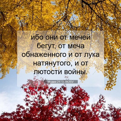 Picture 07 - Исаия 21:15 RUSV - ибо они от мечей бегут, от - Bible Verse Picture