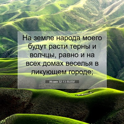 Picture 07 - Исаия 32:13 RUSV - На земле народа моего - Bible Verse Picture