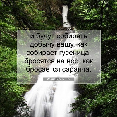 Picture 07 - Исаия 33:4 RUSV - и будут собирать добычу - Bible Verse Picture