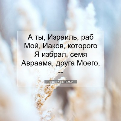 Picture 07 - Исаия 41:8 RUSV - А ты, Израиль, раб Мой, - Bible Verse Picture