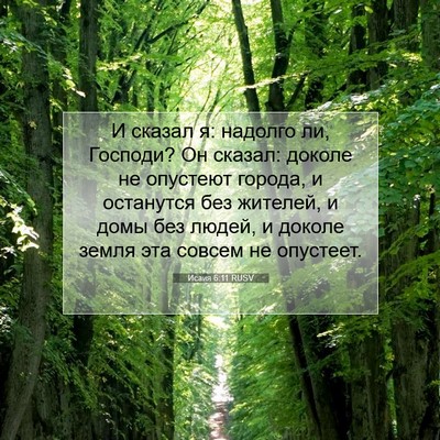 Picture 07 - Исаия 6:11 RUSV - И сказал я: надолго ли, - Bible Verse Picture