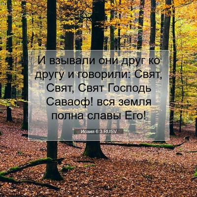 Picture 07 - Исаия 6:3 RUSV - И взывали они друг ко другу - Bible Verse Picture