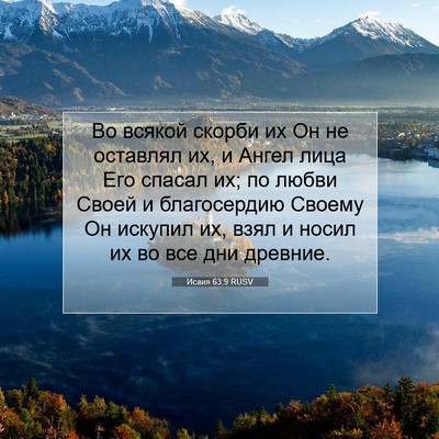 Picture 07 - Исаия 63:9 RUSV - Во всякой скорби их Он не - Bible Verse Picture