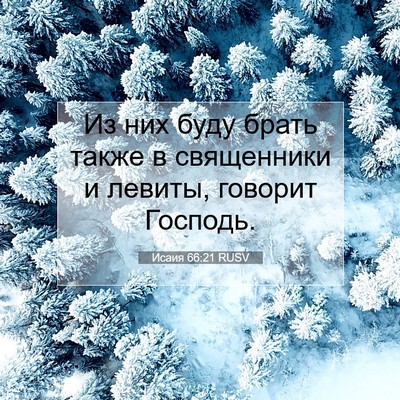 Picture 07 - Исаия 66:21 RUSV - Из них буду брать также в - Bible Verse Picture