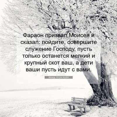 Picture 07 - Исход 10:24 RUSV - Фараон призвал Моисея и - Bible Verse Picture
