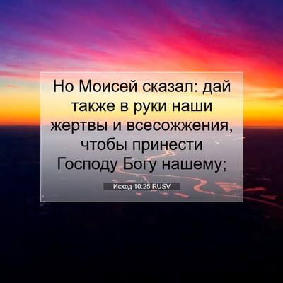Picture 07 - Исход 10:25 RUSV - Но Моисей сказал: дай также - Bible Verse Picture