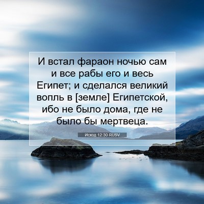 Picture 07 - Исход 12:30 RUSV - И встал фараон ночью сам и - Bible Verse Picture