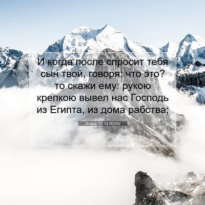 Picture 07 - Исход 13:14 RUSV - И когда после спросит тебя - Bible Verse Picture