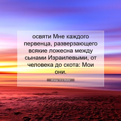 Picture 07 - Исход 13:2 RUSV - освяти Мне каждого - Bible Verse Picture