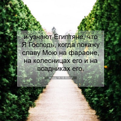 Picture 07 - Исход 14:18 RUSV - и узнают Египтяне, что Я - Bible Verse Picture